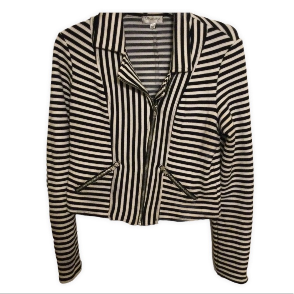 Olsenboye  Cropped Moto Jacket Large long sleave